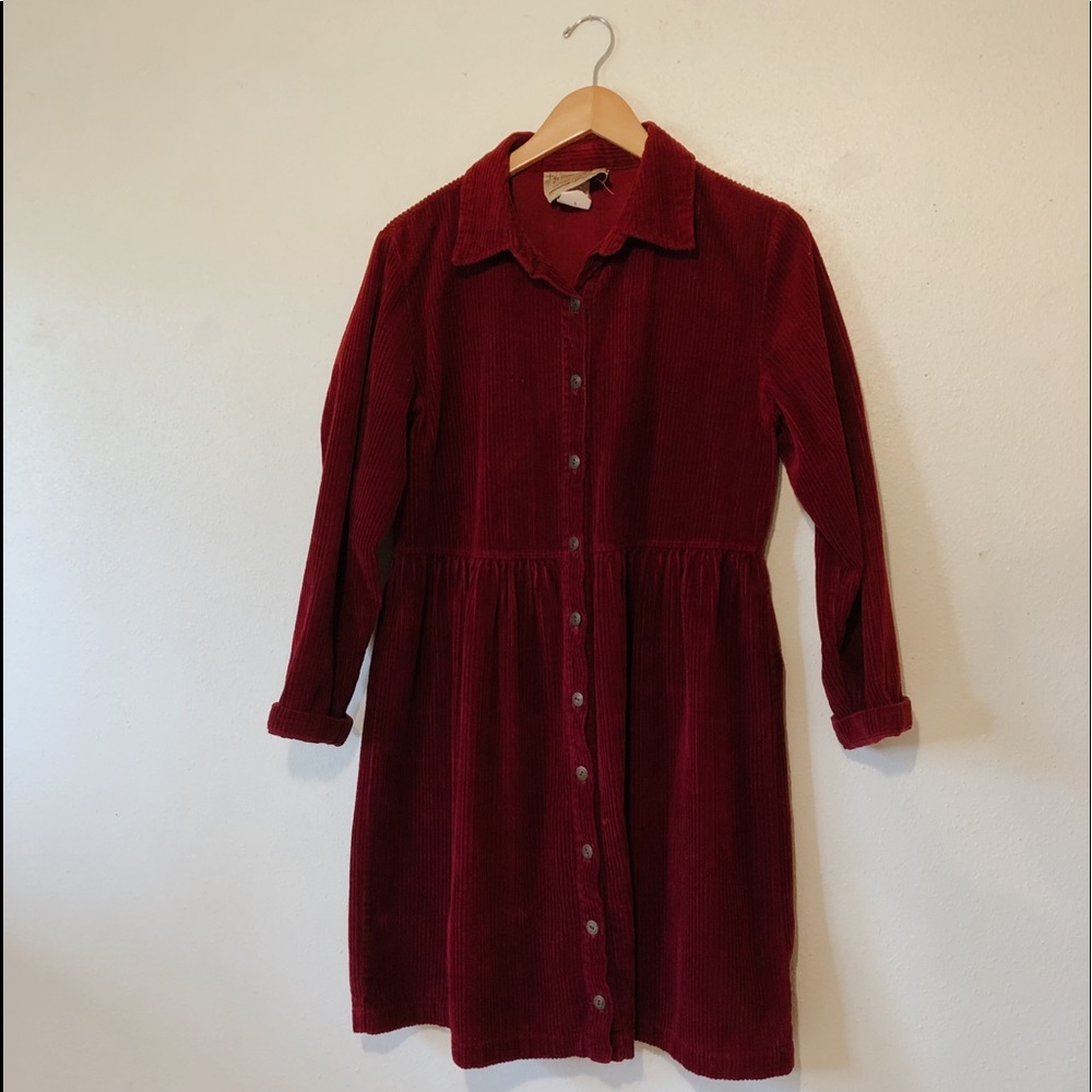 Vintage Studio Ease Corduroy Button Up Dress